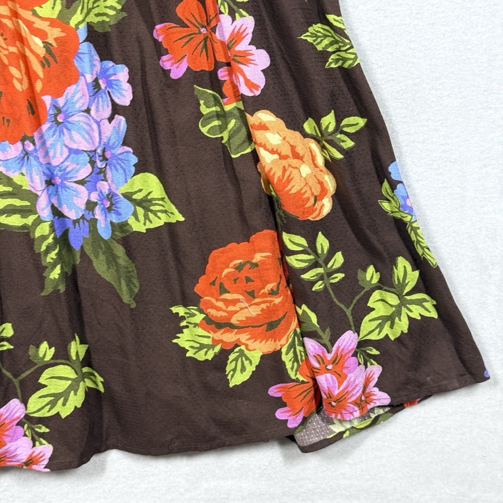 Anthropologie Dress Womens XS The Piper Bandeau Maxi Dress Brown Floral Cutout - Picture 4 of 12